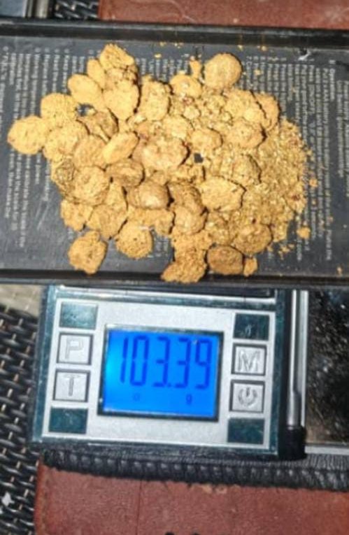 Or du Sahel pesé à la source — 103,39 g